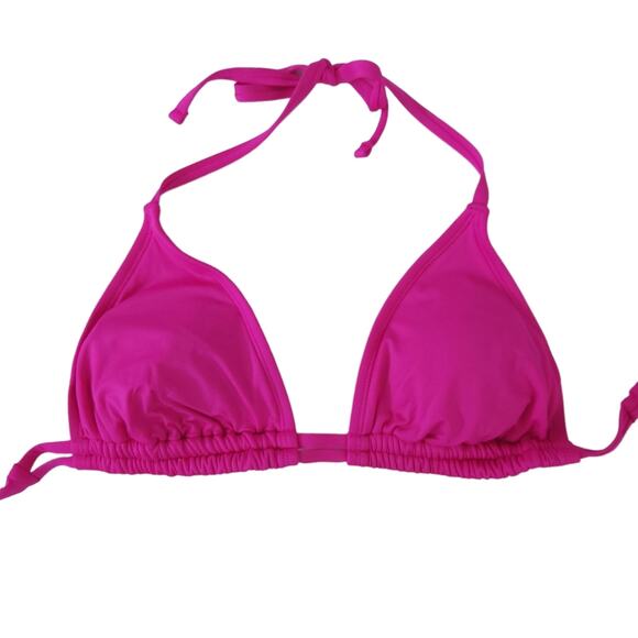 Kona Sol Hot Pink Bikini Top SMALL Triangle Bikini, Back Tie, Barbiecore Pink - Picture 1 of 3